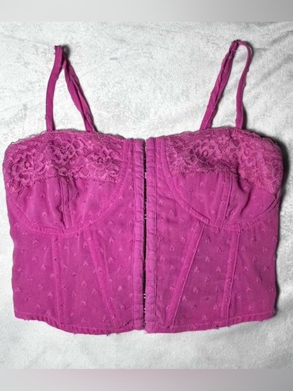 PacSun Fuchsia Lace Bustier Crop Top